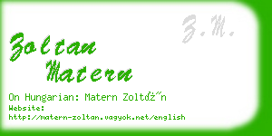 zoltan matern business card